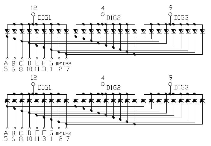 0,28-дюймовый 3-значный SMD-дисплей 2830 