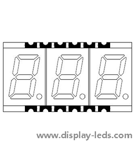 0,3-дюймовый трехзначный 7-сегментный SMD-дисплей