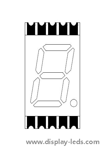 0,39-дюймовый одноразрядный 7-сегментный ультратонкий SMD-дисплей