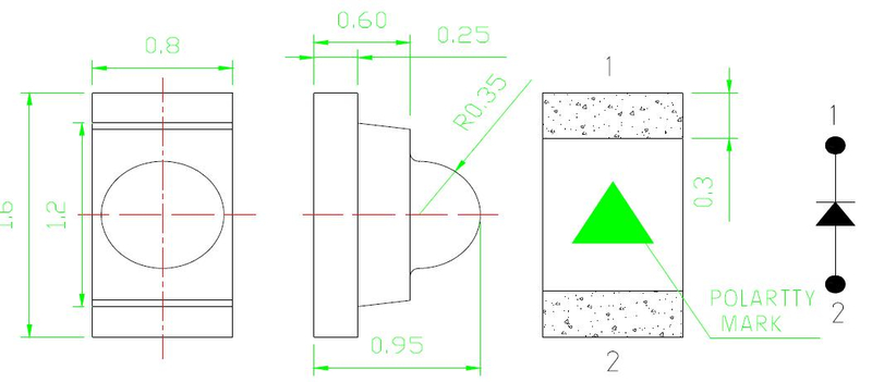 0603 желтый зеленый SMD светодиод с Len и 35 градусов