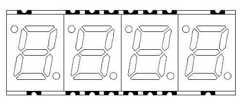 0,28-дюймовый четырехзначный светодиодный дисплей smd
