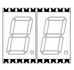 0,4-дюймовый 2-значный светодиодный дисплей smd