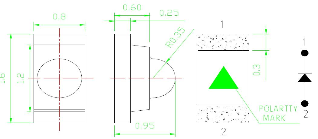 0603 Светодиод SMD с линзой