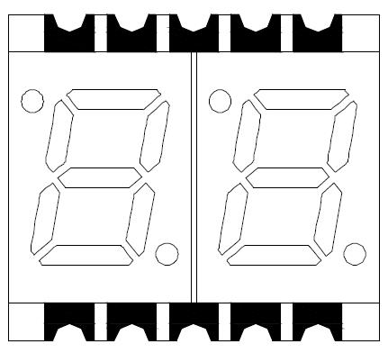 0,28-дюймовый двухразрядный светодиодный дисплей smd
