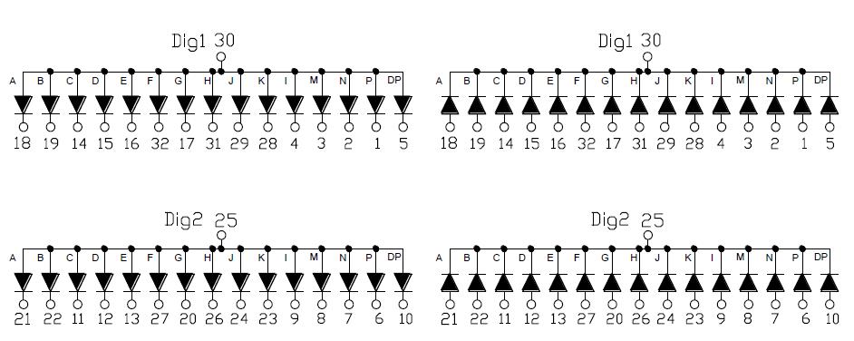 0,4-дюймовый 2-значный буквенно-цифровой дисплей 4021