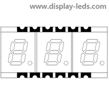 0,2-дюймовый трехзначный 7-сегментный SMD-дисплей