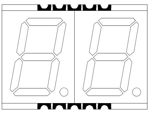 0,51-дюймовый 2-значный светодиодный дисплей smd