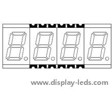 0,3-дюймовый четырехзначный 7-сегментный SMD-дисплей