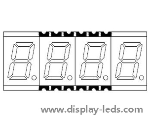 0,3-дюймовый четырехзначный 7-сегментный SMD-дисплей