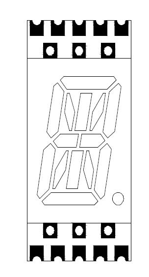 0,4-дюймовый 1-значный 16-сегментный светодиодный дисплей smd