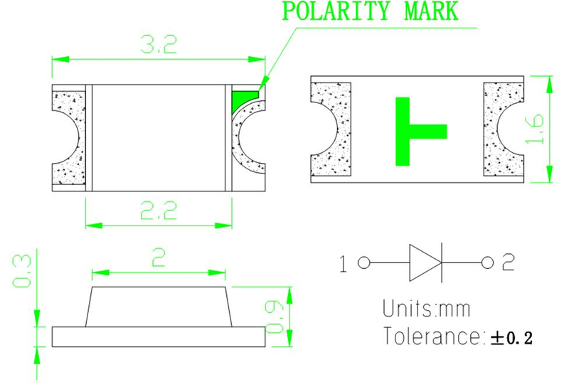 1206 Red SMD светодиод