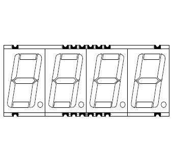 0,56-дюймовый четырехзначный 7-сегментный SMD-дисплей с серым лицом