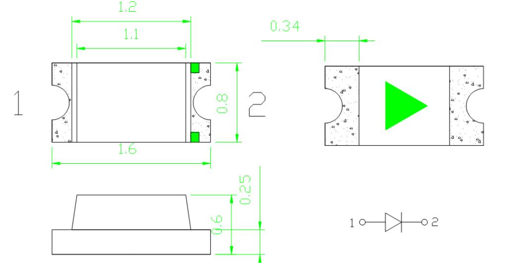 0603 Светодиод для поверхностного монтажа
