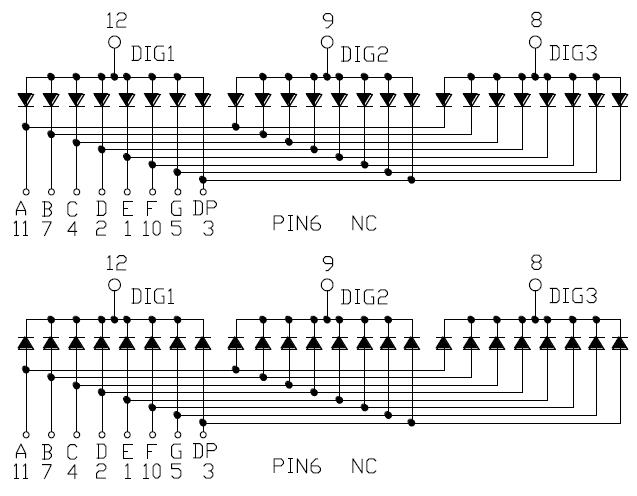 0,39-дюймовый 3-значный SMD-дисплей 3930