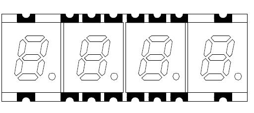 0,2-дюймовый четырехзначный светодиодный дисплей smd
