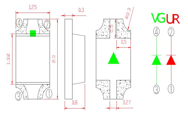 0805 Светодиод SMD красный зеленый