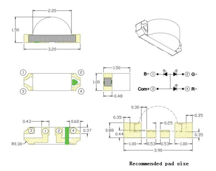 1204 RGB Sideview Chip светодиод